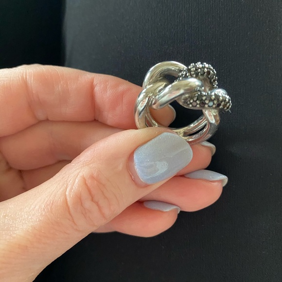 Swarovski ring 925 sterling silver black crystal - Picture 5 of 7